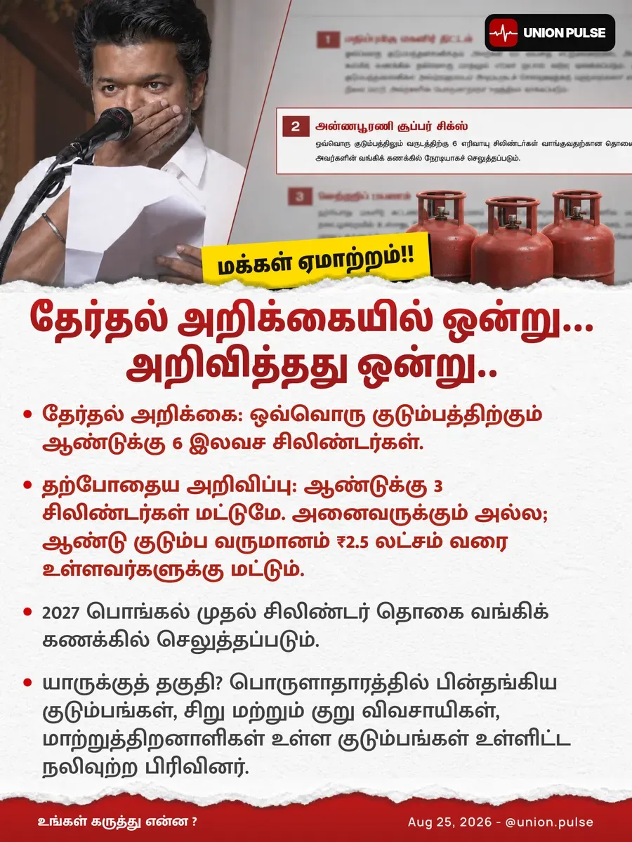 தேர்தல் அறிக்கையில் ஒன்று... அறிவித்தது ஒன்று..