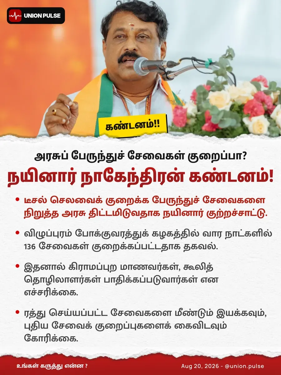 நயினார் நாகேந்திரன் கண்டனம்!